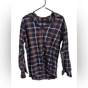 Men's 100% Cotton Blue Plaid Shirt